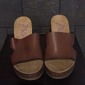Blowfish leather wedges